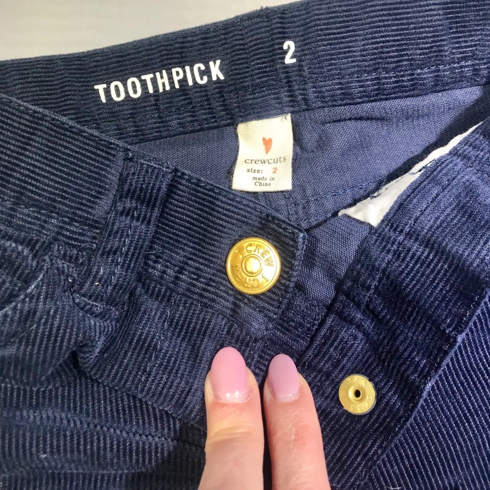 Crewcuts by J.Crew 2T Toothpick Navy Cords - Picture 2 of 8